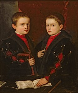 Portret van Gerolamo Melchiorre (geb. 1536) en zijn broer Francesco Santo da Pesaro (geb. 1537), c.1544